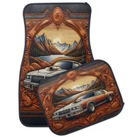 Classic 80s Car in Scenic Dream Car Floor Mat