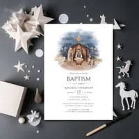 Religious Christmas Nativity Birth Jesus Invitation