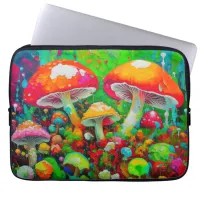 Watercolor Abstract Mushrooms  Laptop Sleeve