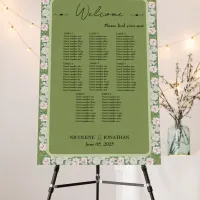 Elegant Floral Embrace 8-Table Seating Chart Foam Board