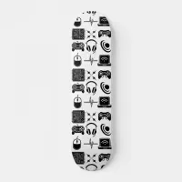 Black and White Gaming Themed Skateboard