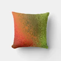 Shades of Green and Orange Pattern Pillow