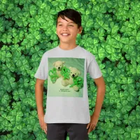 Two Teddy Bears with Shamrocks Kids T-Shirt