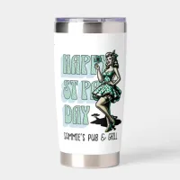 Custom St Patrick's Day Pinup Girl with Shamrock Insulated Tumbler
