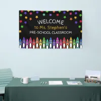 Crayons Stars Colorful Welcome Teacher's Classroom Banner