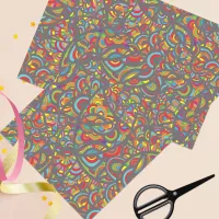 Pop Art Hippy Colorful Doodle Pattern Tissue Paper