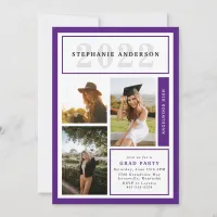 New Horizons | Purple Grad Party Photo Invitation