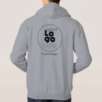 Grey Hoodie with Your Business Logo on Back +Front