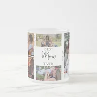 Best Mom Ever | Mother’s Day 8-Photo Collage Frosted Glass Coffee Mug