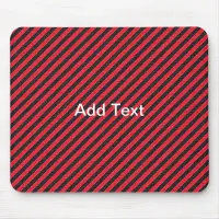 Thin Black and Red Diagonal Stripes Mouse Pad