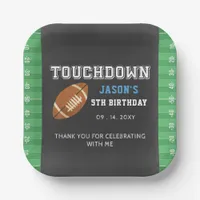 Touch Down Superbowl Boy Football Birthday Paper Plates