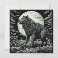 Black and white Vintage Werewolf Ai Art