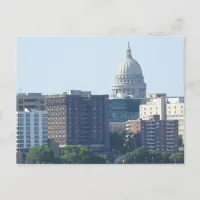 City View and Capitol in Madison, Wisconsin Postcard