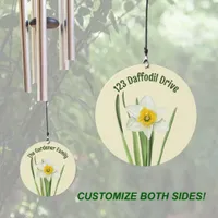 Daffodil Yellow Flower Personalized Wind Chime