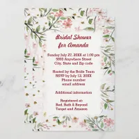 Japanese Cherry Blossoms Flowers Bridal Shower Invitation