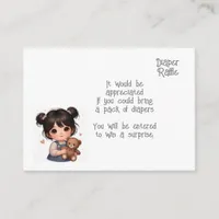 Baby diaper raffle enclosure card