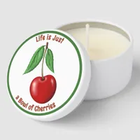 Red Cherry Design Personalized Mini Candle Favors