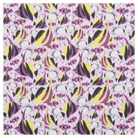 Tropical Fishes Pink Yellow Purple Aquatic Pattern Fabric