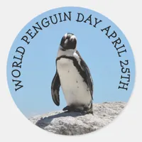 World Penguin Day April 25th Holiday B Classic Round Sticker