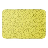 Cute Kittens and polka dots Black & Yellow Bath Mat