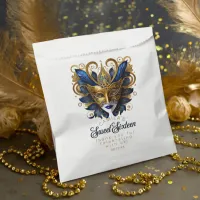 Masquerade Motif Sweet 16 Blue Gold ID1032 Favor Bag