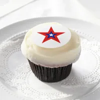 Red Patriotic American Star Edible Frosting Rounds