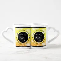 Elegant 13th Citrine Wedding Anniversary Coffee Mug Set