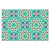 Green & Grey Hearts Ethnic Boho Geometric Pattern Tissue Paper