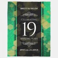 Elegant 19th Jade Wedding Anniversary Celebration Fleece Blanket