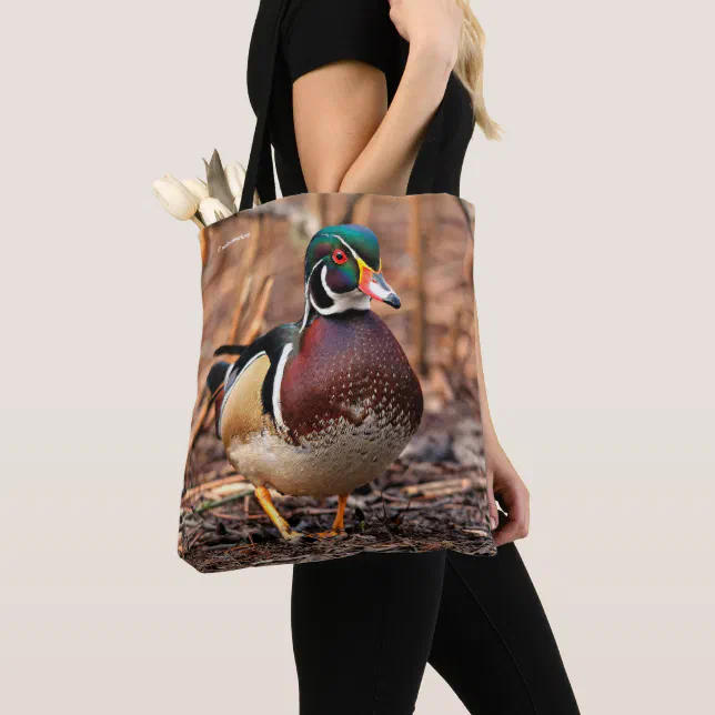Male Wood Duck in the Woods Tote Bag
