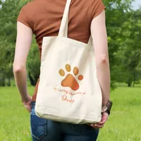 Custom Paw Print Memorial Pet Loss Keepsake Tote Bag