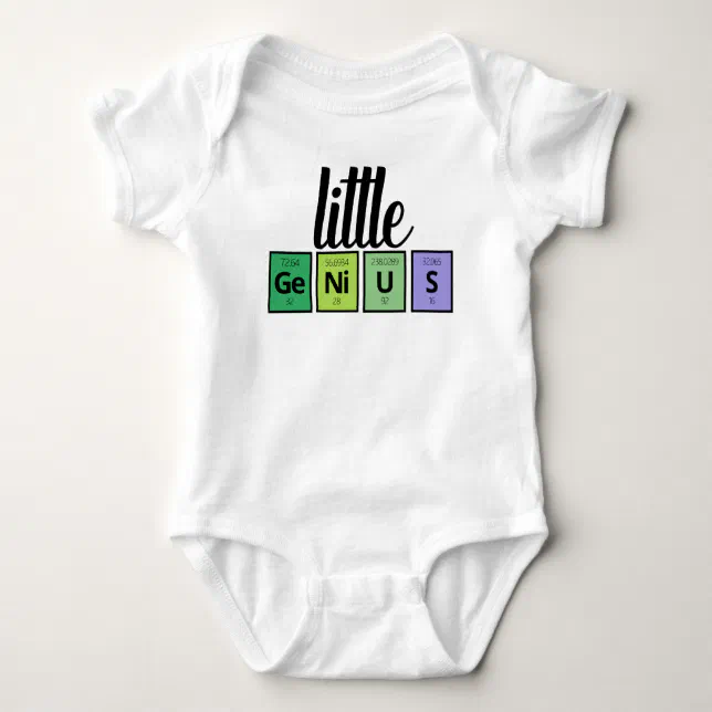 Funny Little GeNiUS Periodic Table Element Symbols Baby Bodysuit