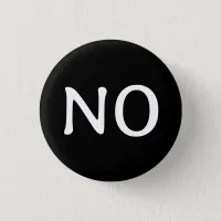 The Word No Statement Text Minimalist Black White Button