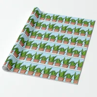 Shelves of Aloe Vera Plants Ai Art Wrapping Paper