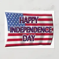 Happy Independence Day with USA Flag, ZSSG Postcard