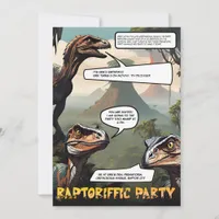 Prehistoric Dinosaur-Themed Graphic Novel Birthday Invitation