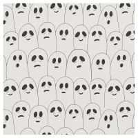 Cute White Halloween Ghosts Patterned Fabric