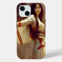 Chinese Wuxia Fighter Warrior Woman Fantasy Art iPhone 15 Case