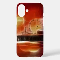 Colorful abstract Santa Monica Pier iPhone 16 Plus Case