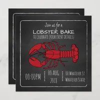 Lobster Bake/Boil Chalkboard customized invitation