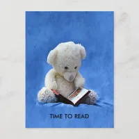 Teddy Bear Time to Read Postcard, ZKOA Postcard