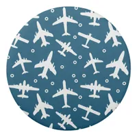 Blue White Airplane Pattern Cool Aviation Themed Eraser