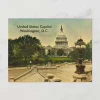 United States Capitol from Library Steps Date 1898 Postcard