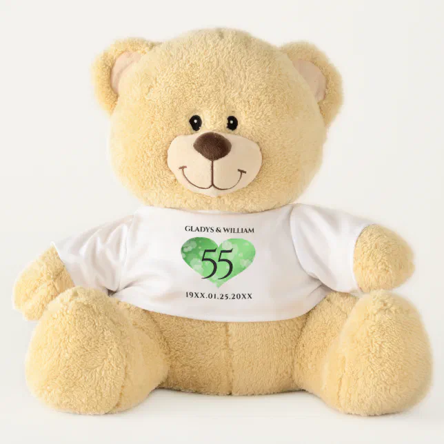 Elegant 55th Emerald Wedding Anniversary Teddy Bear