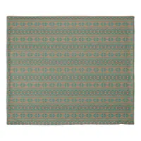 Southwestern Copper Teal Geometric Pattern King Duvet Cover