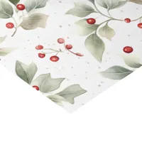 Holly and Berries Watercolor Tissue Paper