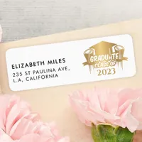 Modern Gold Foil Stylish Graduate | Graduation Label