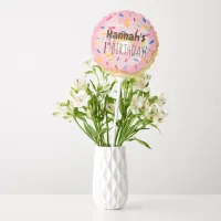 Pink Doughnut Colorful Sprinkles Fun Birthday Cute Balloon