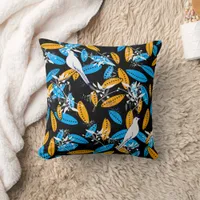 Abstract botanical dove throw pillow