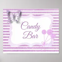 Candy Bar Sign Purple Butterfly Poster